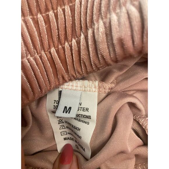 Regina George‎ Cool Mom Y2K Pink Velour Track Pants Pockets Elastic Waist Medium - Picture 6 of 7